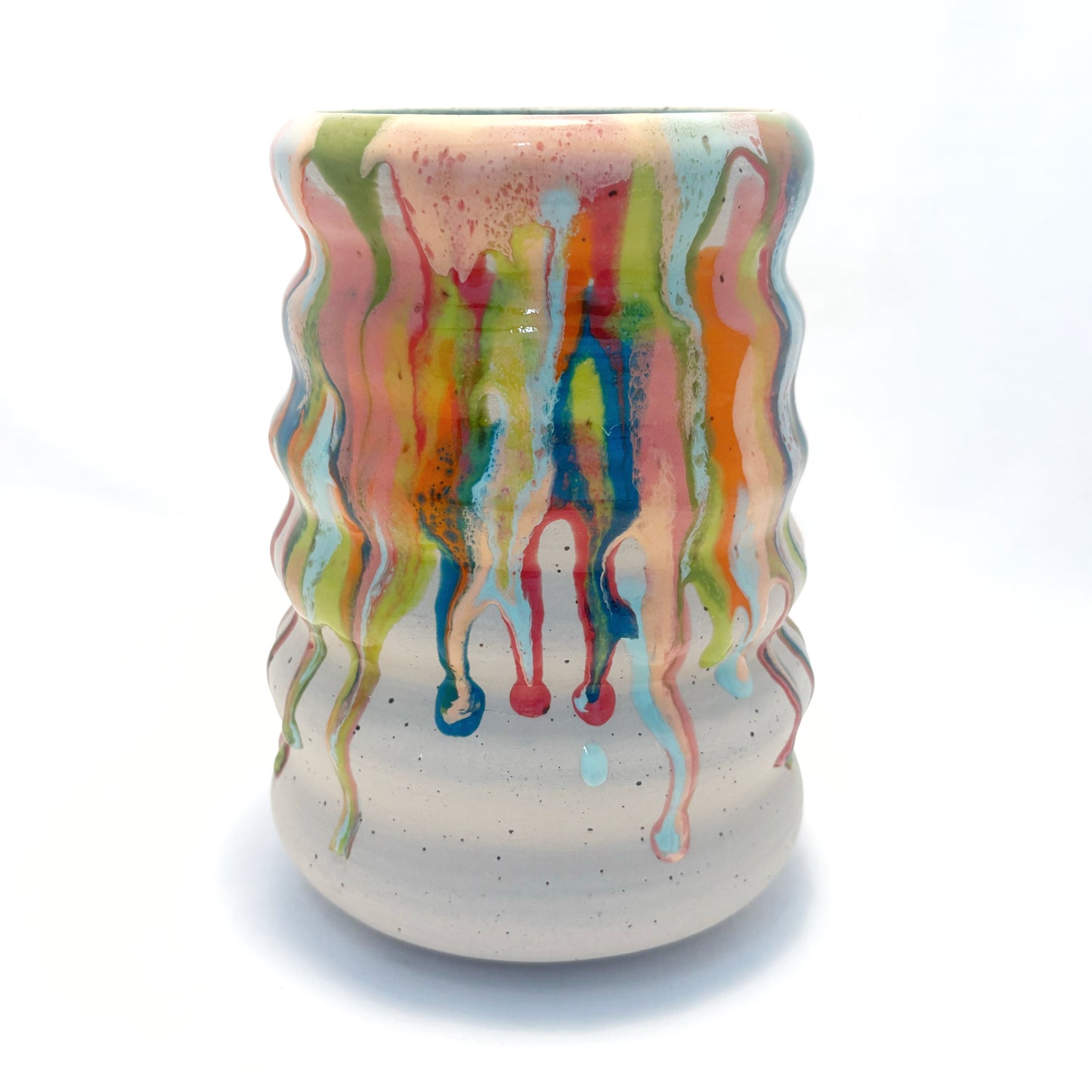 Colorful Drippy Wiggle Vase