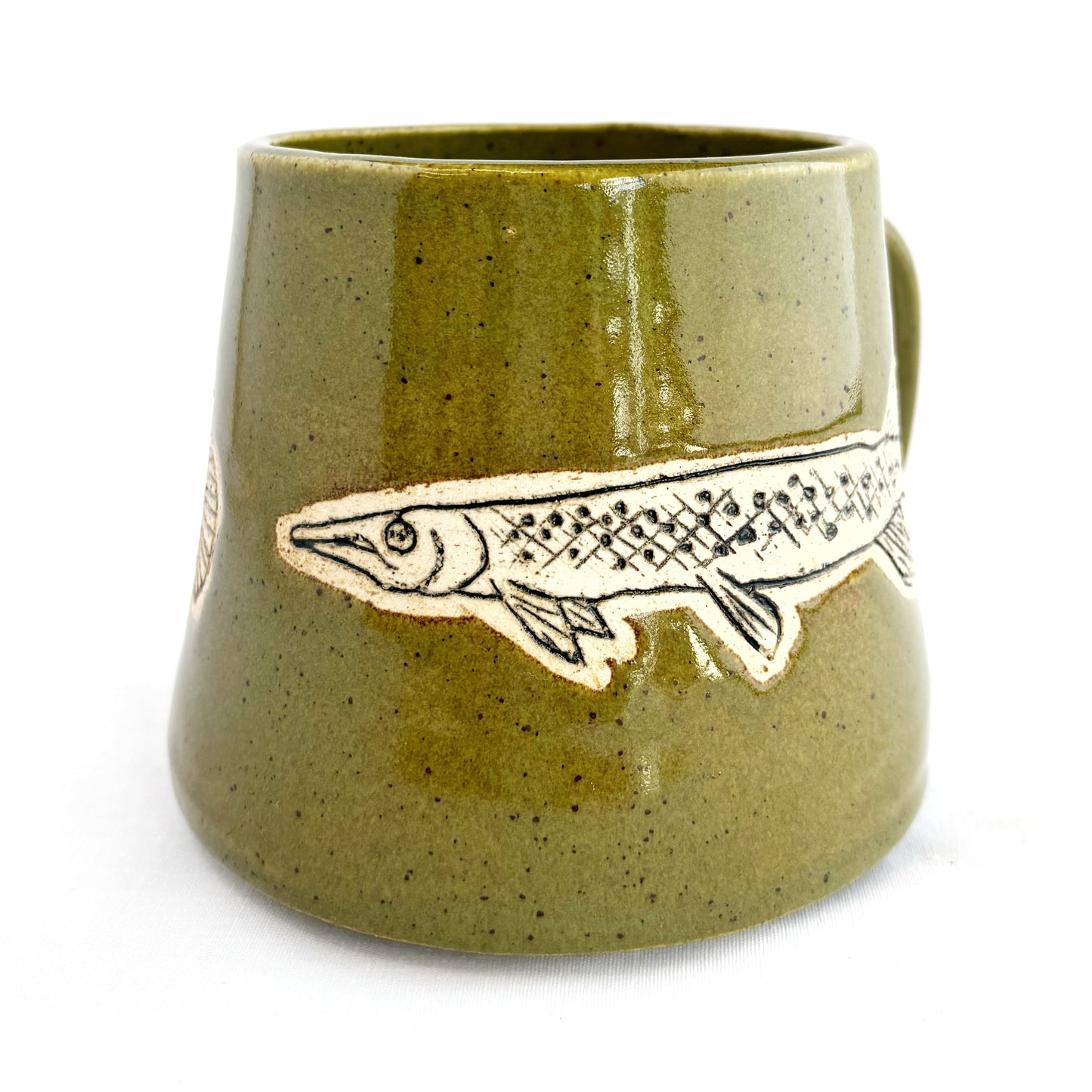 Glossy Olive Green Bare Fish Mug