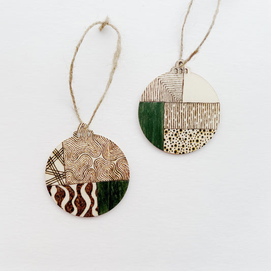Patterned Quarters Ornament | Green