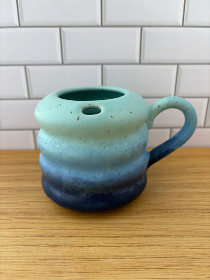 Matte Blues Ombre Travel Bubble Mug