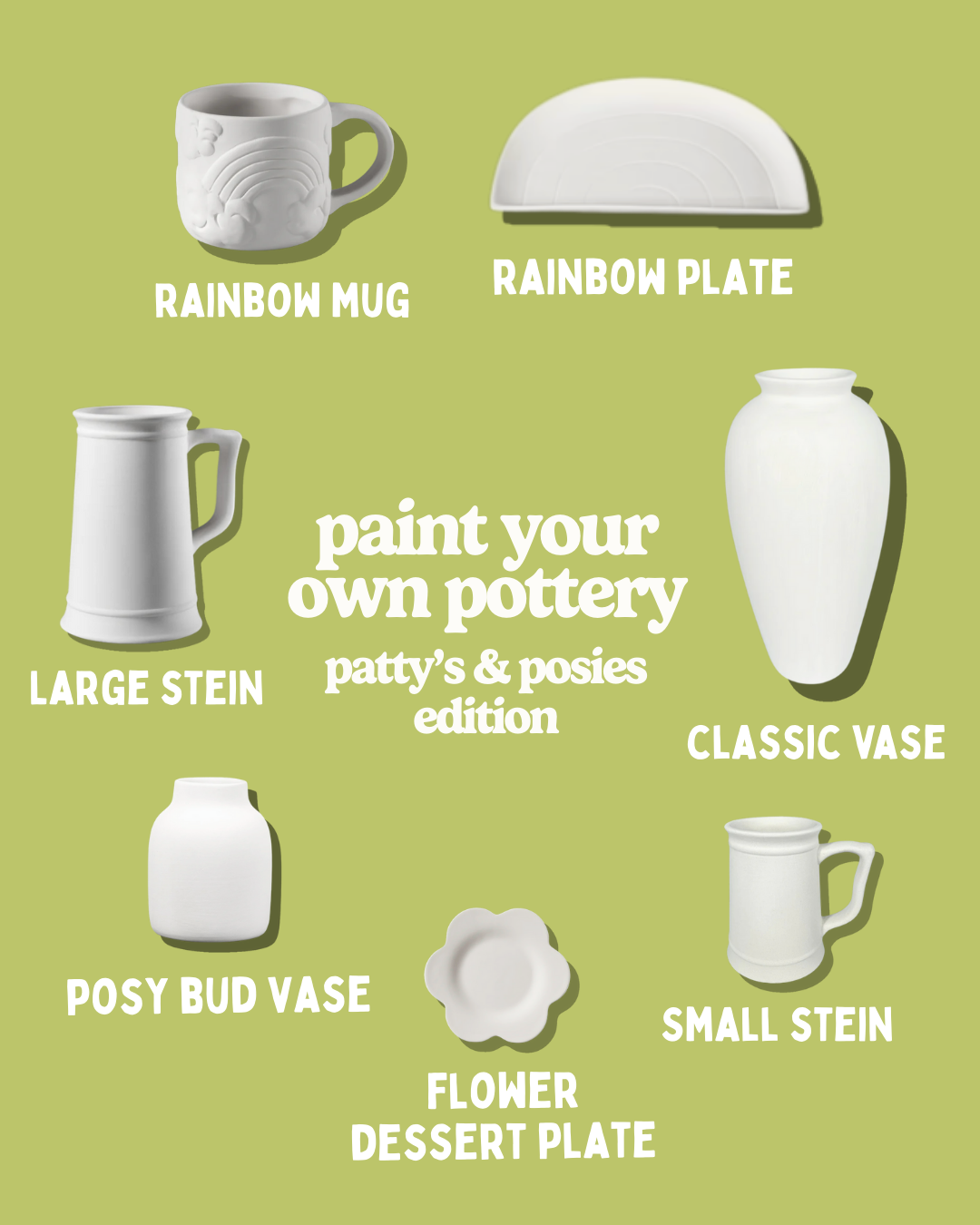 Ovenbird x Meld Paint-Your-Own-Pottery Workshop | Patty's & Posies Edition | Friday, March 6, 2026