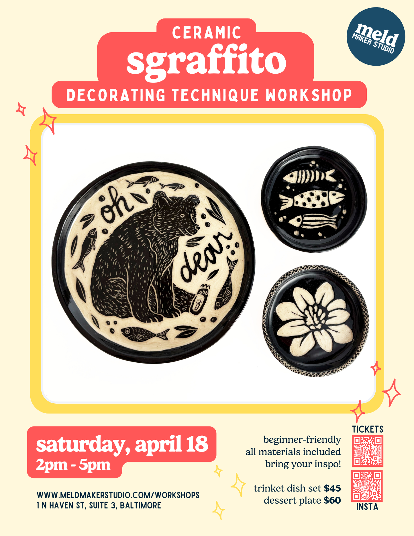 Sgraffito Workshop | Small Plates | Saturday, April 18, 2026