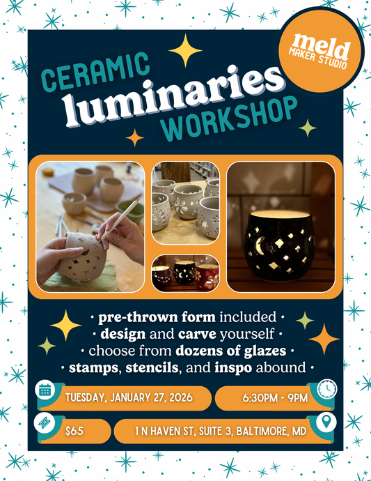 Ceramic Tea-Light Luminary Workshop | Tuesday, February 3, 2026 (New date!)