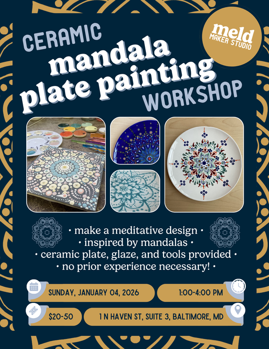 Paint-Your-Own-Pottery Workshop | Mandala Plate | Sunday, January 4, 2025