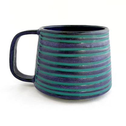 Purple and Green Stripe Mug