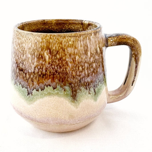 Curved Brown Drip Mug
