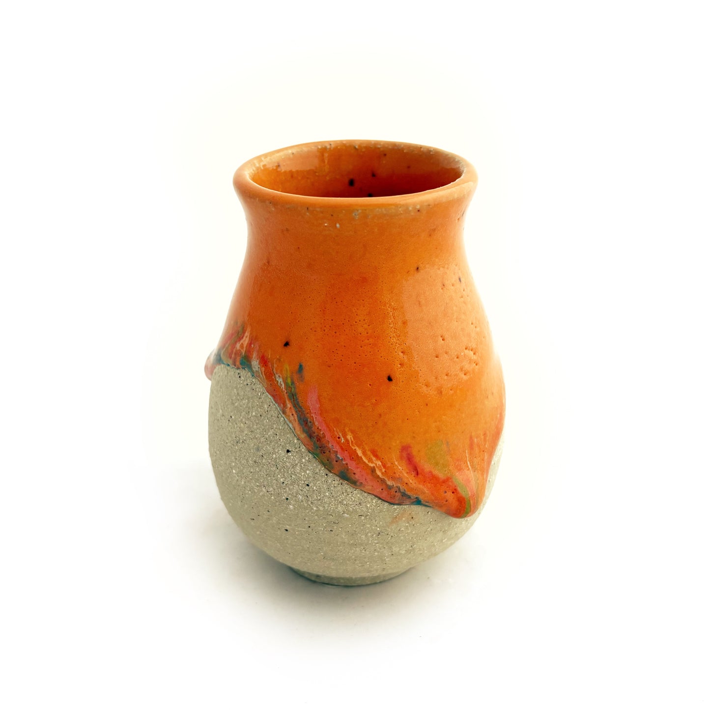 Orange Drip Bud Vase
