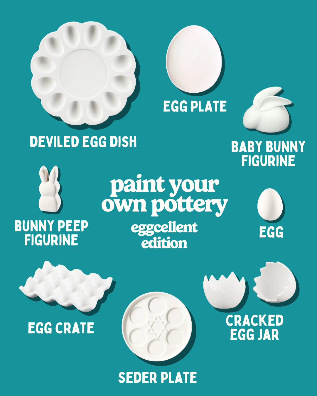 Meld Paint-Your-Own-Pottery Workshop | Eggcellent Edition | Sunday, April 5, 2026