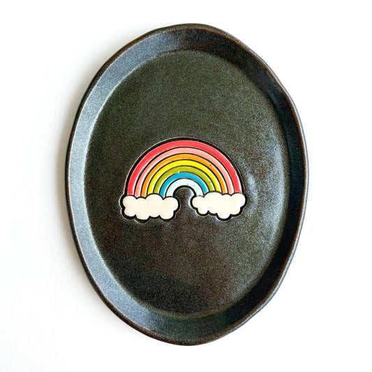 Cosmic Rainbow Small Oval Plate