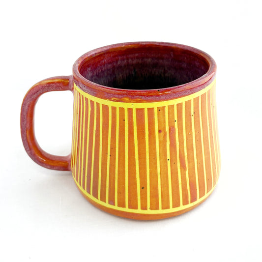 Pink and Yellow Stripe Mug