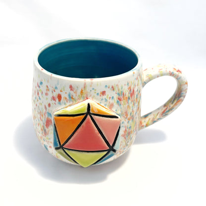 Rainbow D20 Mug