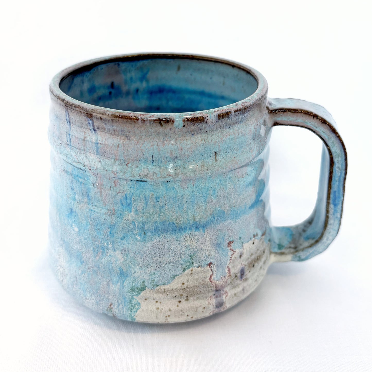 Ribbed Blue Drip Mug