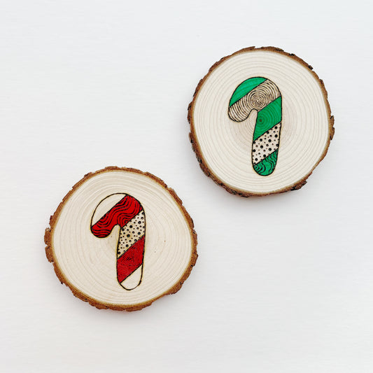 Patterned Candy Cane | Coaster