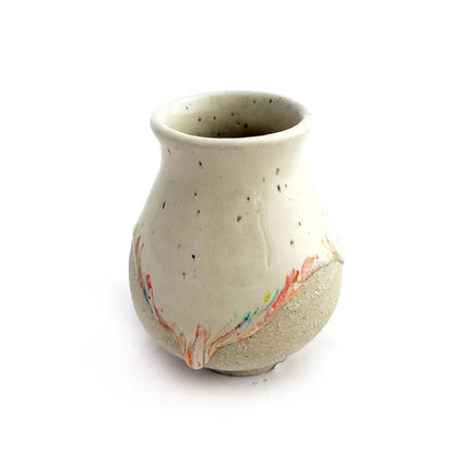Beige Drip Bud Vase