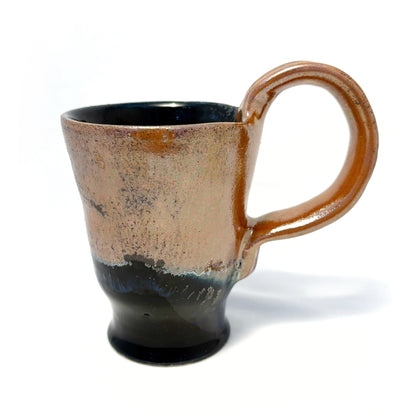 Black and Copper Mug with Blue Highlights