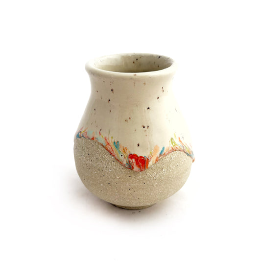 Beige Drip Bud Vase