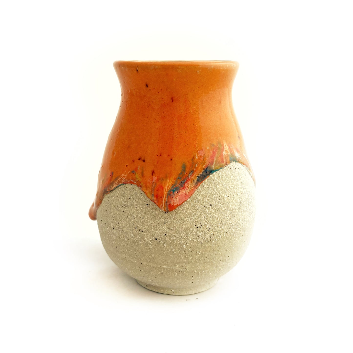 Orange Drip Bud Vase