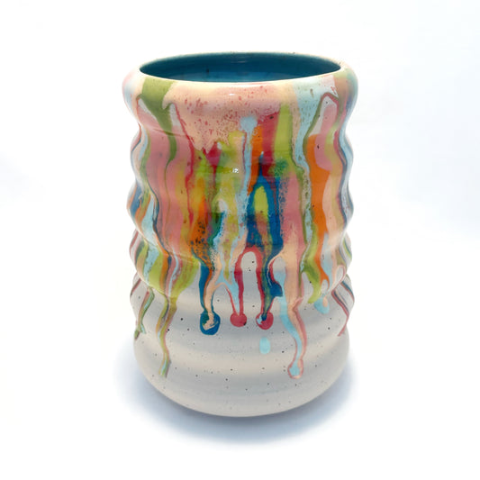 Colorful Drippy Wiggle Vase