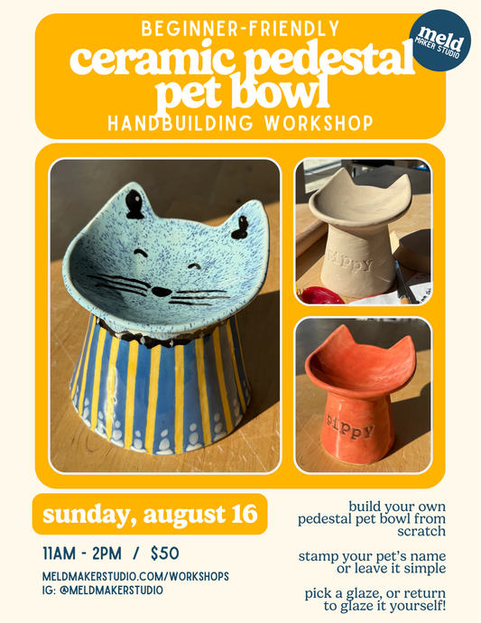 Pedestal Pet Bowl Handbuilding Workshop | Sunday, August 16, 2026