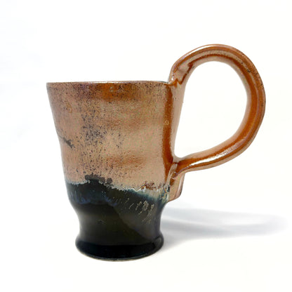 Black and Copper Mug with Blue Highlights