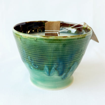 Hand-Poured Candle in Wheel-Thrown Ceramic Vessel