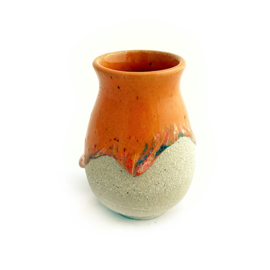 Orange Drip Bud Vase