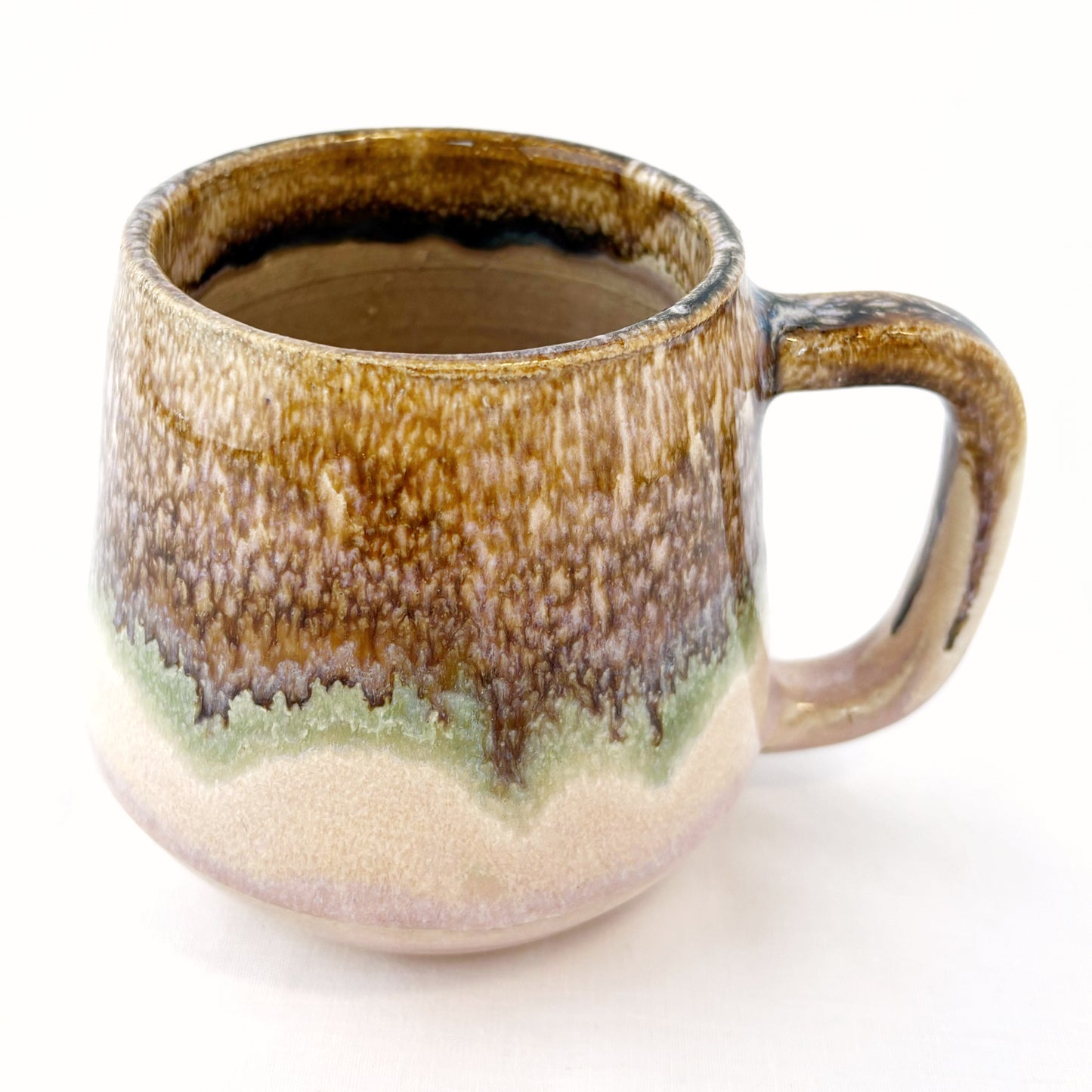 Curved Brown Drip Mug