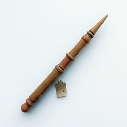 Hand-Turned Wand with Gemstone Accent