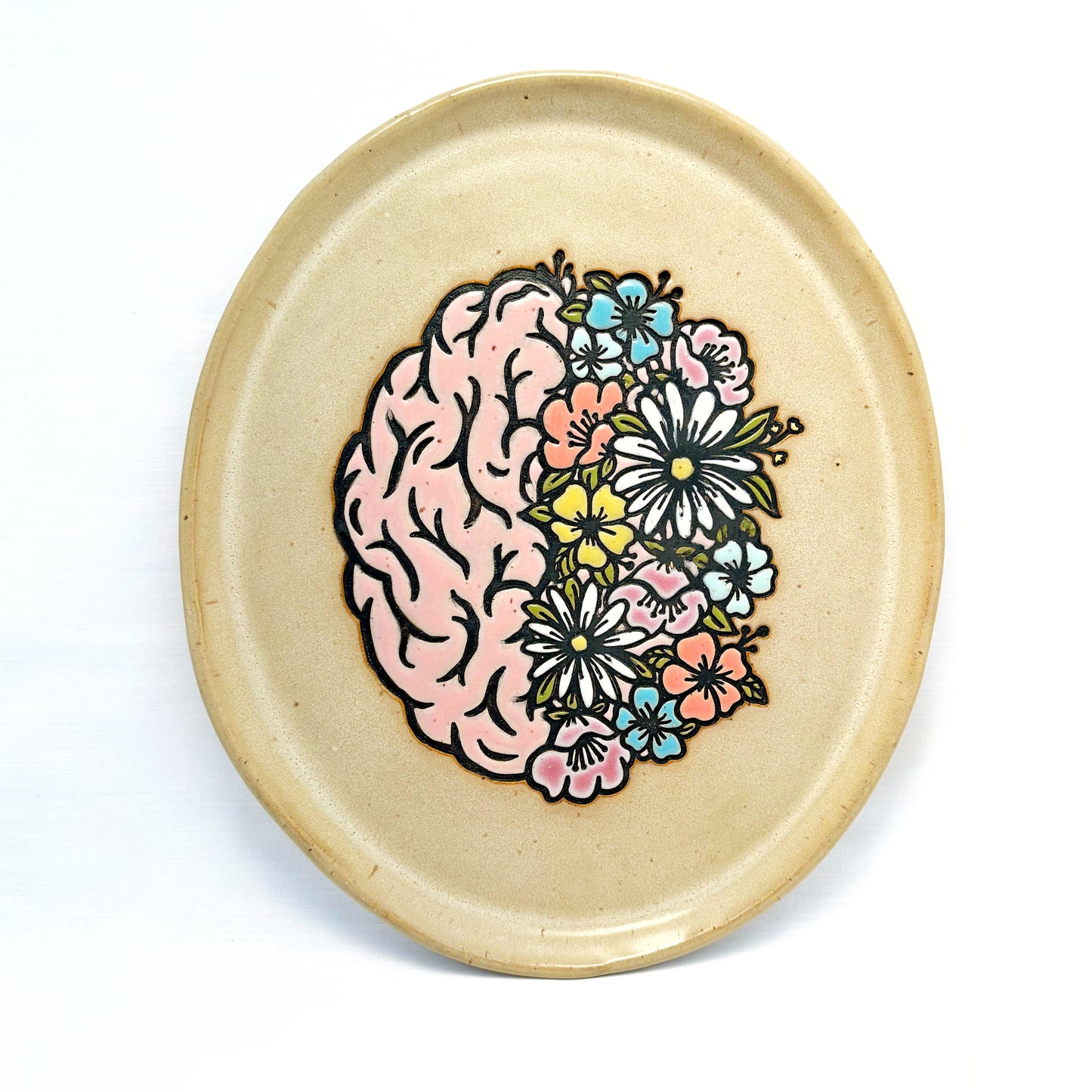 Floral Brain Large Oval Platter