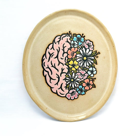 Floral Brain Large Oval Platter