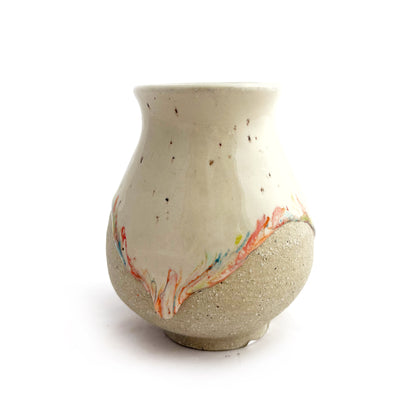 Beige Drip Bud Vase
