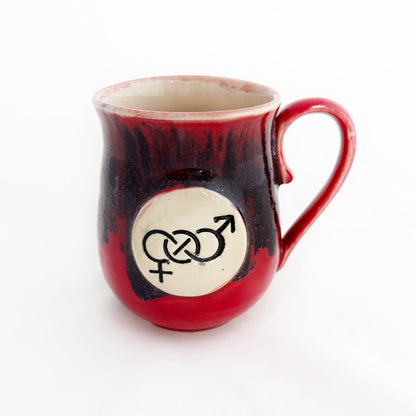 Pride Mug with Hand-Stamped Accent | Bi with Red Exterior