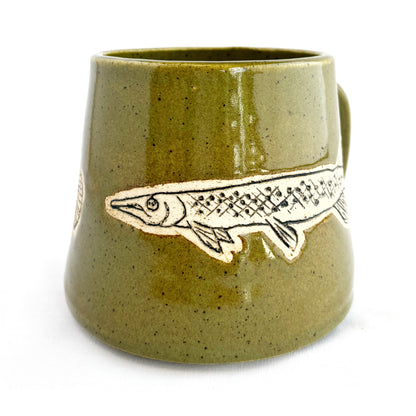 Glossy Olive Green Bare Fish Mug