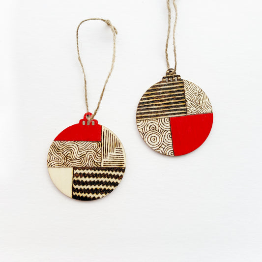 Patterned Quarters Ornament | Red