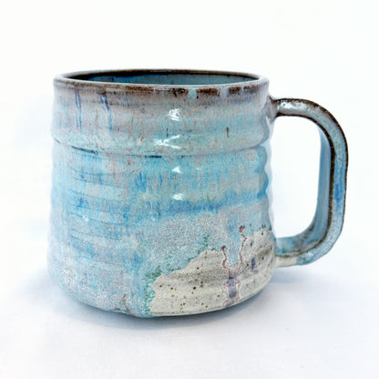 Ribbed Blue Drip Mug