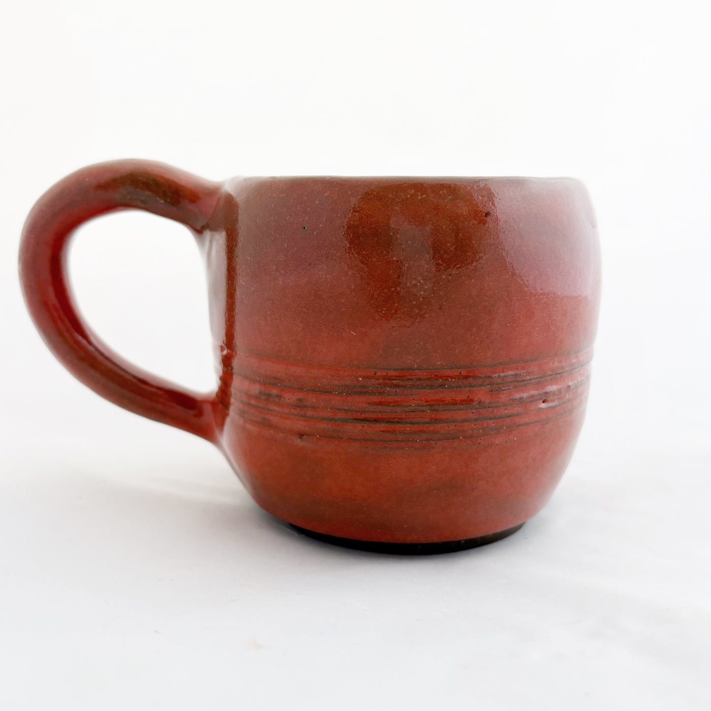 Dark Coral Texture Stripe | Mug