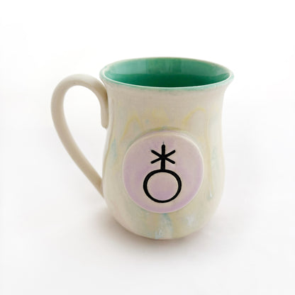 Pride Mug with Hand-Stamped Accent | Gender Queer with Green Interior
