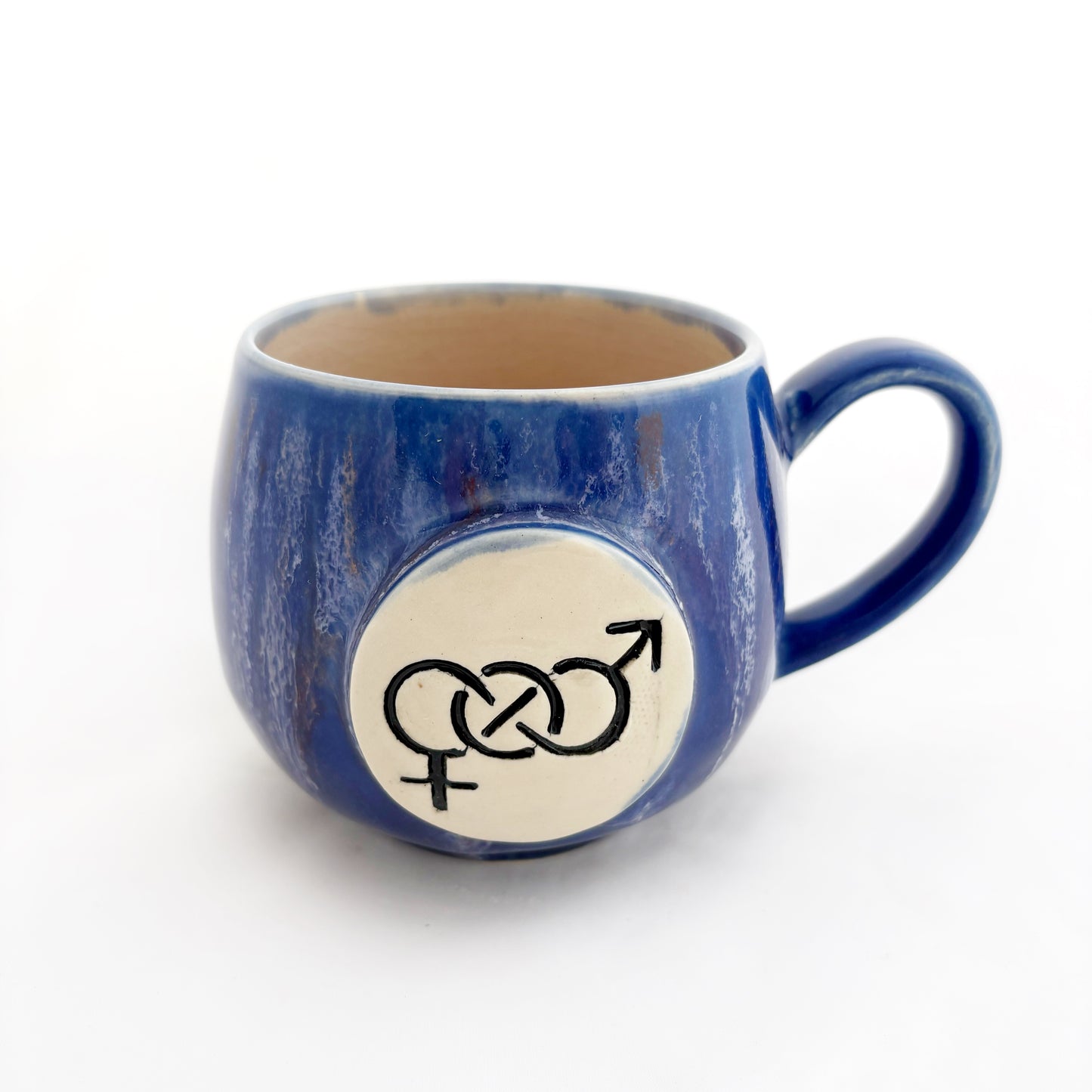 Pride Mug with Hand-Stamped Accent | Bi with Blue Exterior