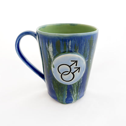 Pride Mug with Hand-Stamped Accent | Gay with Blue Exterior