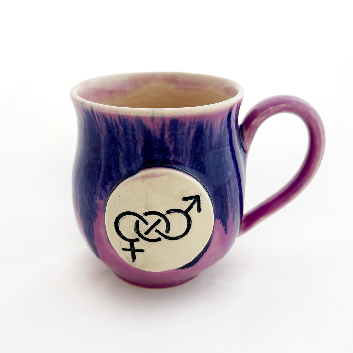 Pride Mug with Hand-Stamped Accent | Bi with Purple Exterior