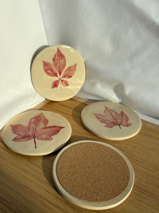 Leaf Impression Coaster | Set of 4