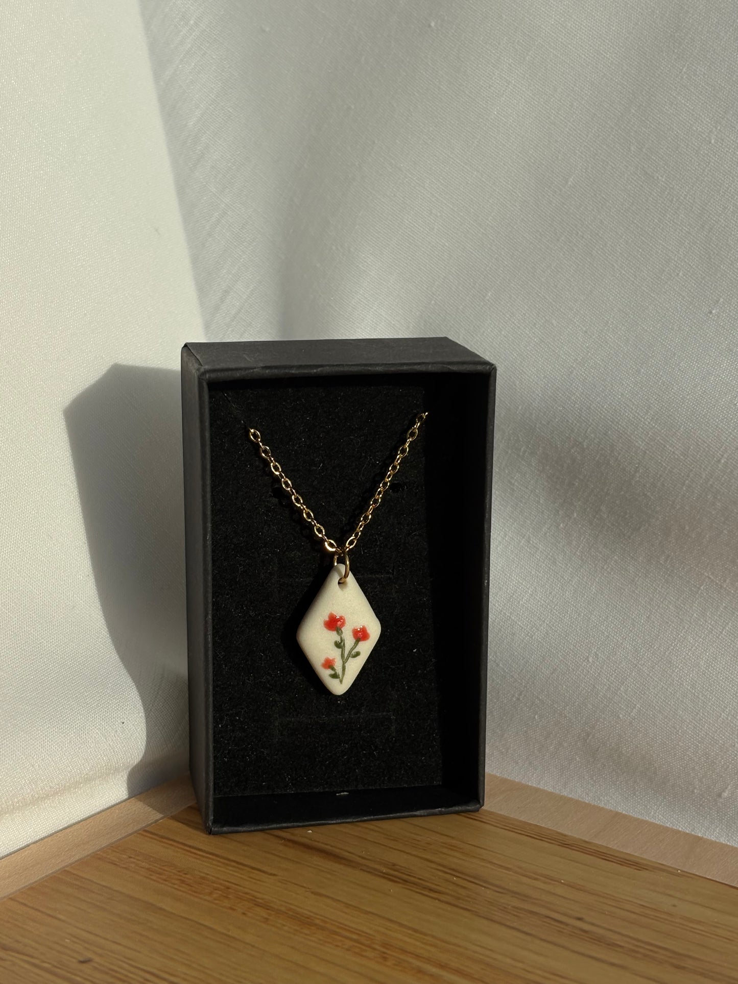 Floral Porcelain and Gold Necklace | Multiple Styles