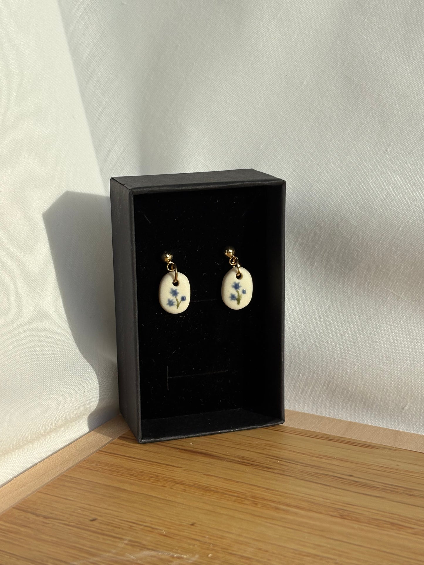 Floral Porcelain and Gold Earrings | Multiple Styles