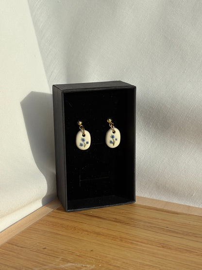 Floral Porcelain and Gold Earrings | Multiple Styles