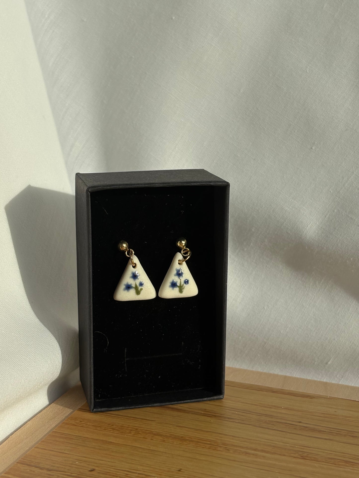 Floral Porcelain and Gold Earrings | Multiple Styles