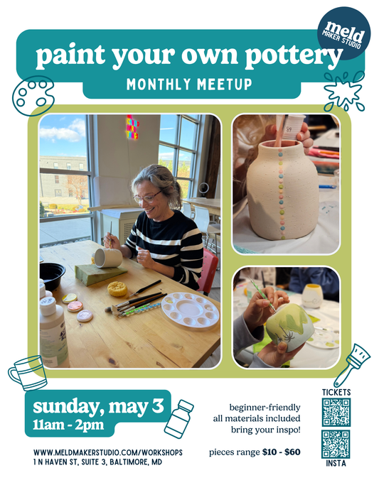 Meld Paint-Your-Own-Pottery May Meetup | Sunday, May 3, 2026