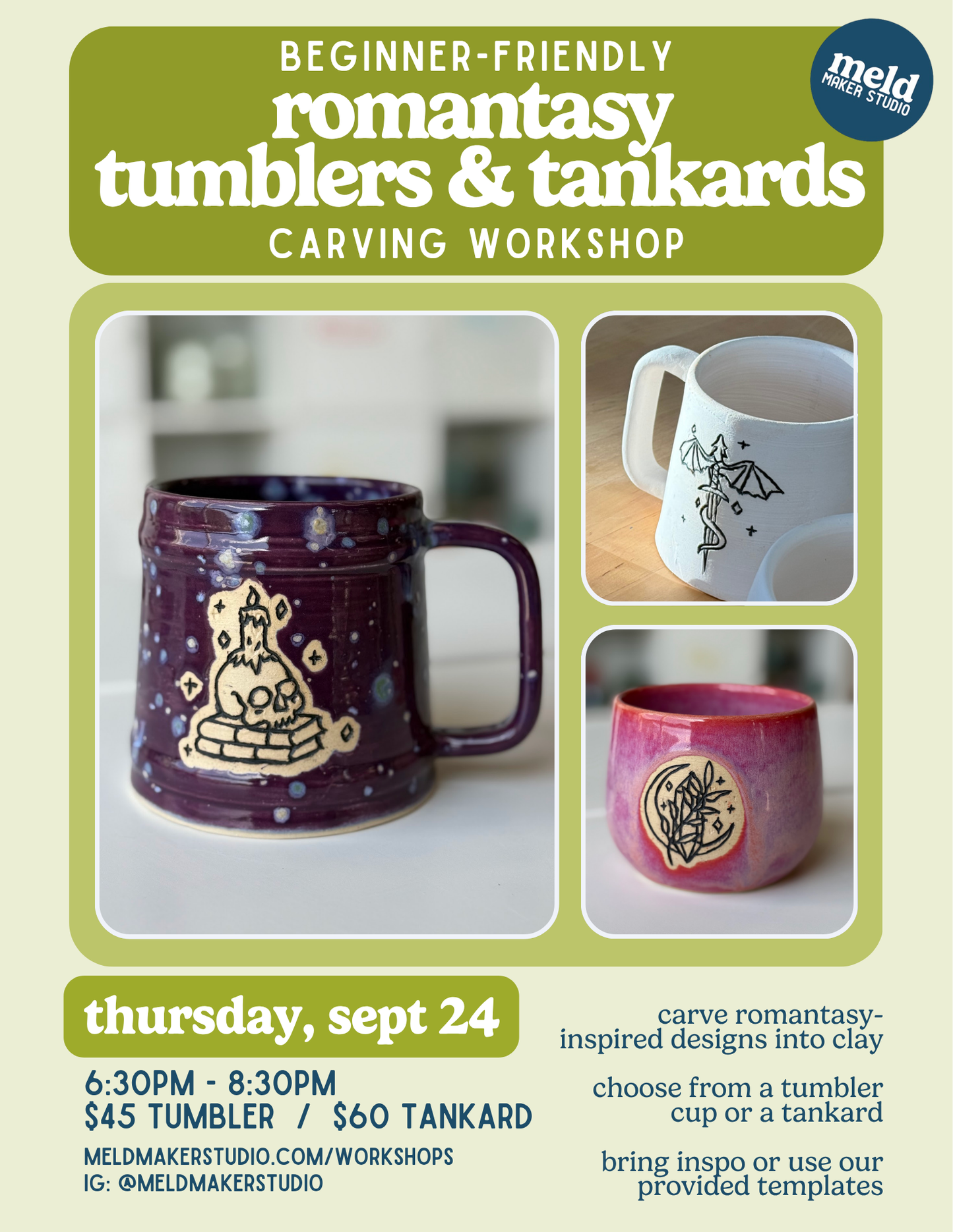 Romantasy Tumblers & Tankards Decoration Workshop | Thursday, September 24, 2026