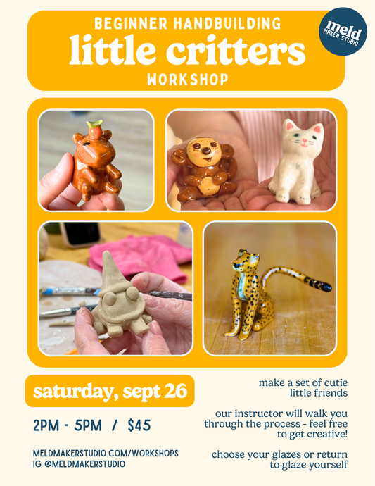 Handbuilding Little Critters Workshop | Saturday, September 26, 2026