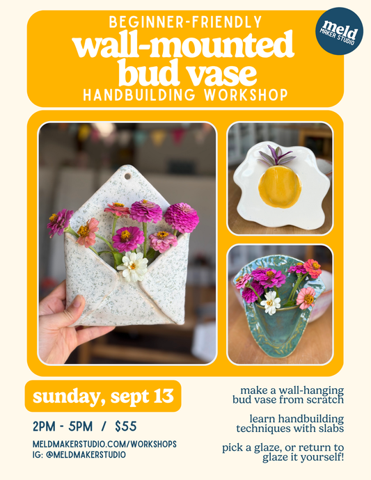 Handbuilding Wall-Mounted Vase Workshop | Sunday, September 13, 2026