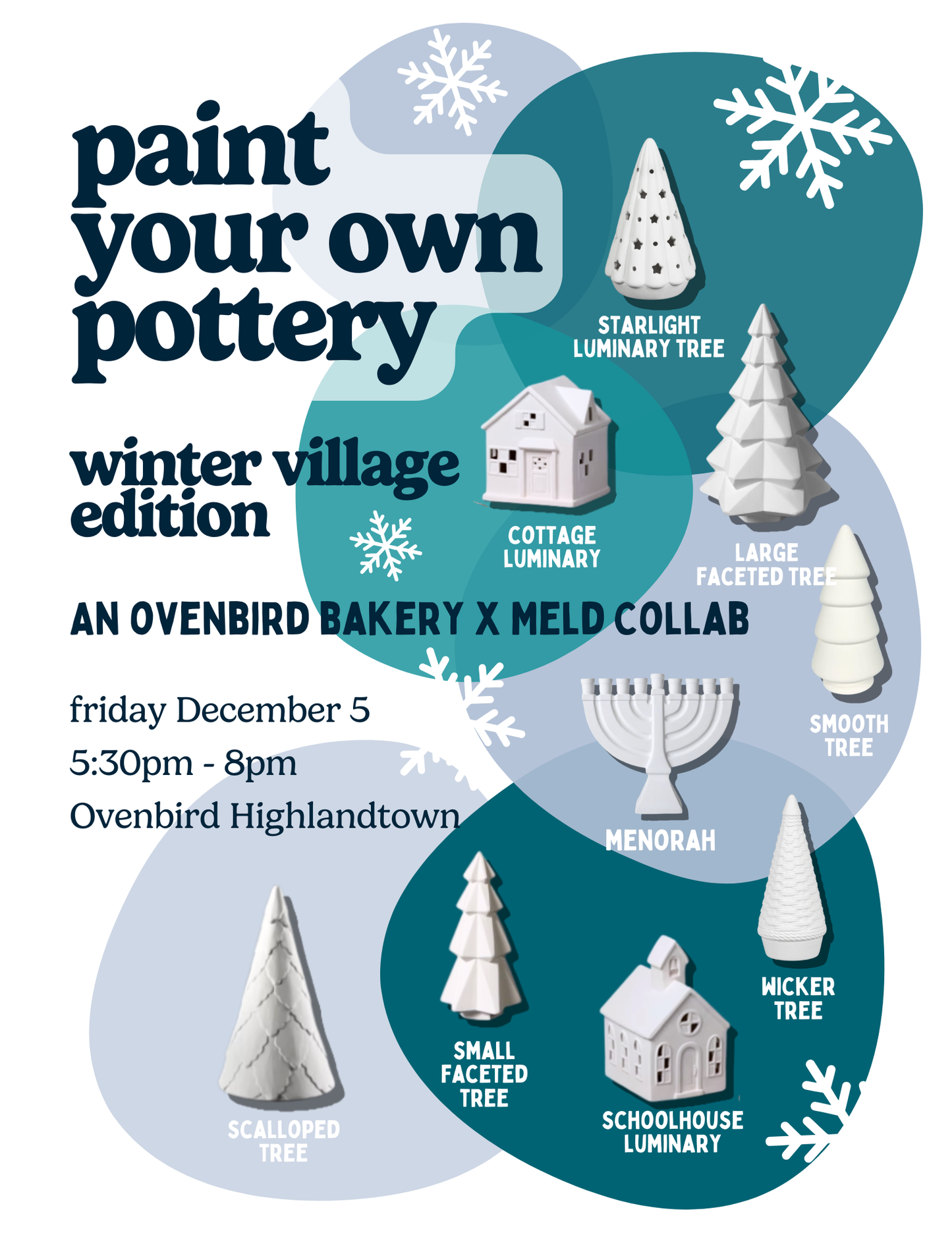 Ovenbird x Meld Paint-Your-Own-Pottery Workshop | Winter Village Edition | Friday, December 5, 2025